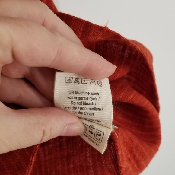 NWT Gudrun Sjoden Linen Subtle Pinstripe Button-Down Tunic / Shacket, Lagenlook - Picture 5 of 9